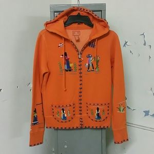 LUCKY BRAND unique Mexican motif hoodie